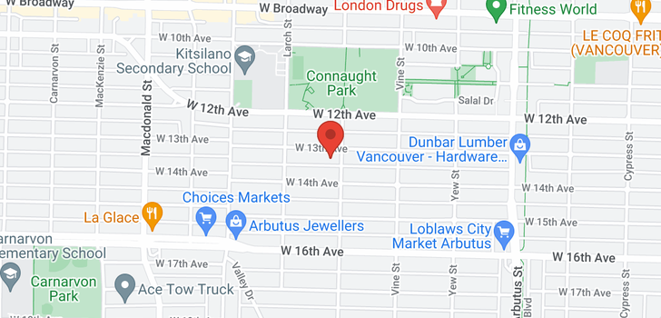 map of 2416 W 13TH AVENUE